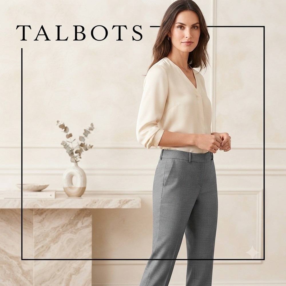Talbots Women 4 Grey Hampshire Ankle Dress Pants Slim Leg Professional Trousers